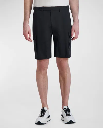 Karl Lagerfeld Men's Stretch Nylon Cargo Shorts In Black