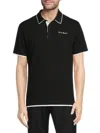 Karl Lagerfeld Men's Stretch Pima Cotton Polo Shirt In Black