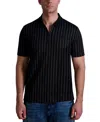 Karl Lagerfeld Paris Stripe Zip Front Polo In Black
