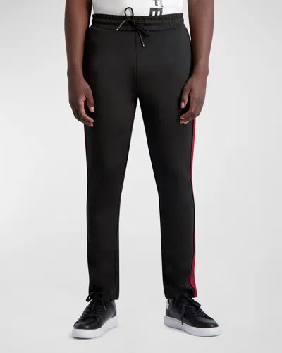 Karl Lagerfeld Scuba Track Pants In Black/ Red
