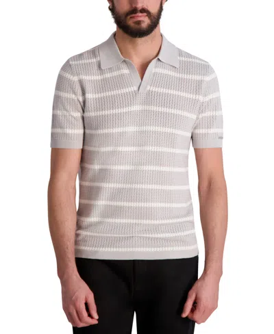 Karl Lagerfeld Men's Stripe Sweater Polo