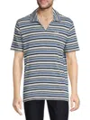 KARL LAGERFELD MEN'S STRIPED COLLARED TEE