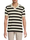 Karl Lagerfeld Men's Striped Cotton-blend Polo Shirt In Black