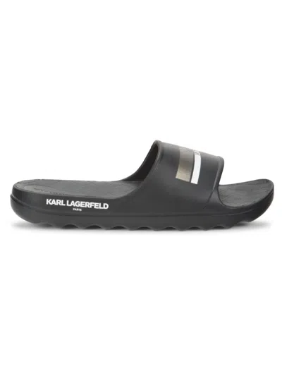Karl Lagerfeld Men's Striped Logo Slides