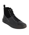 Karl Lagerfeld Men's Studded High Top Fashion Sneaker In Black