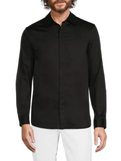 Karl Lagerfeld Men's Studded Sport Shirt In Black