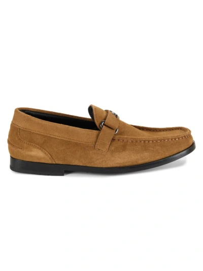 Karl Lagerfeld Men's Suede Bit Loafers In Camel