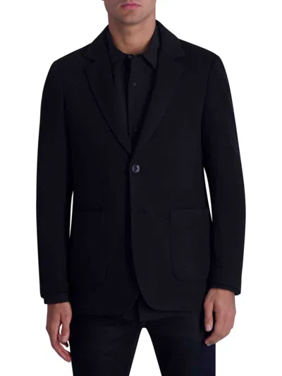 Karl Lagerfeld Men's Textured Blazer In Black