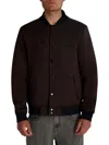Karl Lagerfeld Men's Textured Logo Regular-fit Bomber Jacket In Brown