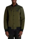 Karl Lagerfeld Men's Textured Logo Regular-fit Bomber Jacket In Green
