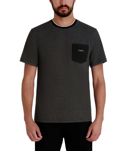 Karl Lagerfeld Men's Textured T-shirt In Gray