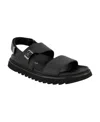 Karl Lagerfeld Men's Tumbled Leather Fisherman Sandal In Black