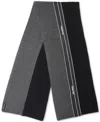 Karl Lagerfeld Paris Colorblock Stripe Wool Blend Scarf In Blk,grey