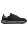 Karl Lagerfeld Paris Embroidered Logo Velvet Sneaker In Black
