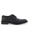 KARL LAGERFELD MEN'S WHITE LABEL CAP TOE LEATHER DERBY SHOES