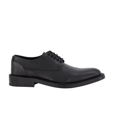 KARL LAGERFELD MEN'S WHITE LABEL LEATHER CAP TOE DRESS SHOES