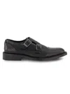 Karl Lagerfeld Men's White Label Leather Double Monk Strap Shoes In Black