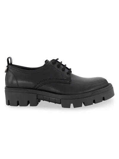 Karl Lagerfeld Men's White Label Lug Sole Leather Derby Shoes In Black