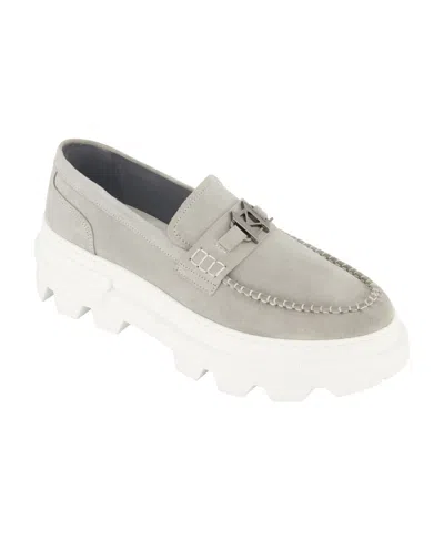 Karl Lagerfeld Men's White Label Suede Kl Bit Moccasin Loafers In Grey