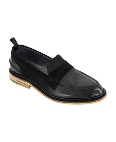 KARL LAGERFELD MEN'S WHITE LABEL SUEDE PENNY LOAFERS
