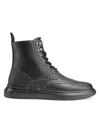 Karl Lagerfeld Men's Wingtip Leather Boots In Black