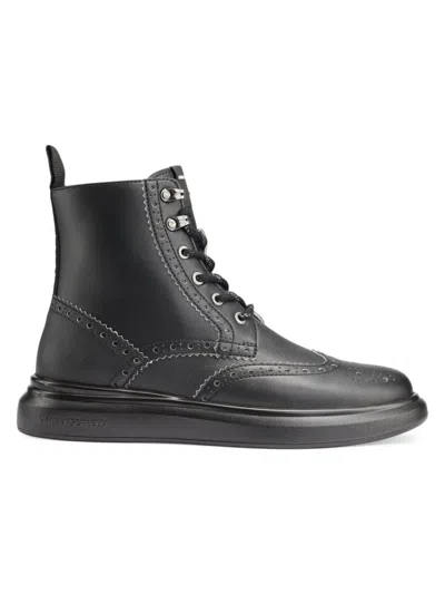 Karl Lagerfeld Men's Wingtip Leather Ankle Boots In Black