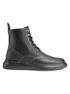 Karl Lagerfeld Men's Wingtip Leather Boots In Black