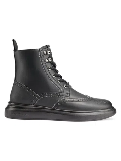 Karl Lagerfeld Men's Wingtip Leather Boots In Black