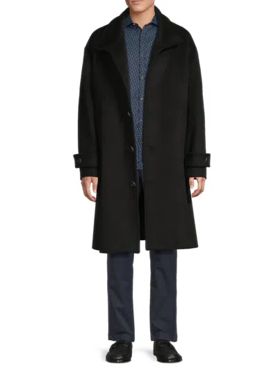 Karl Lagerfeld Men's Wool-blend Longline Coat In Black