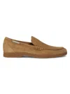 Karl Lagerfeld Men's Woven Vamp Leather Loafers In Brown