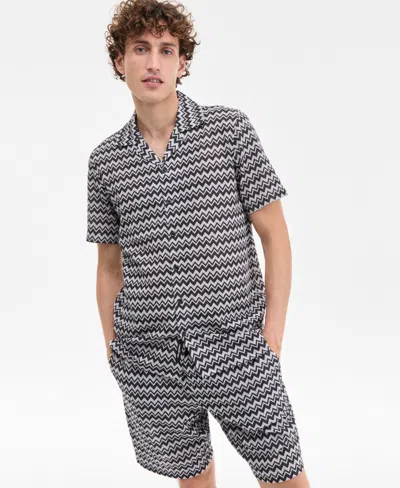 Karl Lagerfeld Men's Zig-zag Shirt In Gray