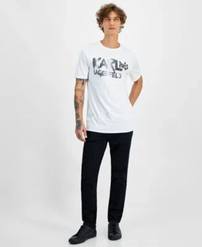 Karl Lagerfeld Mens Logo T Shirt Slim Fit Jeans In Black