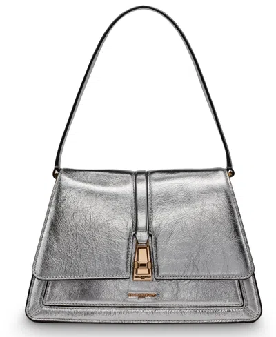 Karl Lagerfeld Mercerie Medium Shoulder Bag In Silver