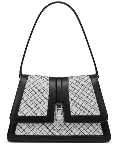 Karl Lagerfeld Mercerie Shoulder Bag In Black,white