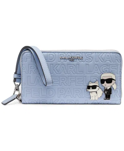 Karl Lagerfeld Meribel Top Zip Wallet In Blue