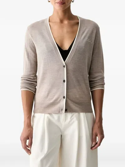 Karl Lagerfeld Merino-cardigan In Multi