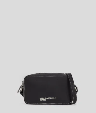 Karl Lagerfeld Metal Klj Logo Camera Bag In Black