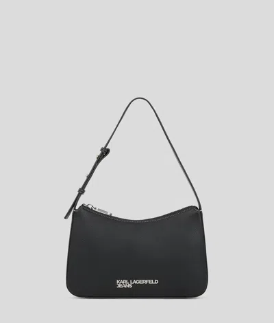 Karl Lagerfeld Metal Klj Logo Shoulder Bag In Black