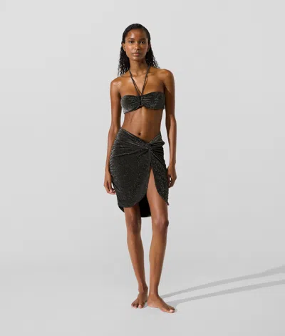 Karl Lagerfeld Metallic Beach Skirt In Gray