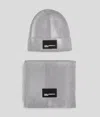 Karl Lagerfeld Metallic Beanie And Scarf Gift Set