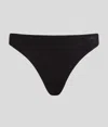 Karl Lagerfeld Metallic Bikini Bottoms In Black
