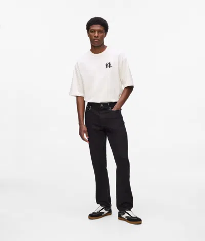 Karl Lagerfeld Metallic Detail Slim Jeans In Black