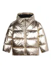 Karl Lagerfeld Metallic-effect Puffer Jacket In Gold