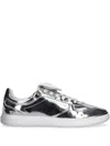 Karl Lagerfeld Metallic-effect Sneakers In Silver