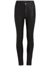Karl Lagerfeld Metallic-finish Skinny Jeans In Black
