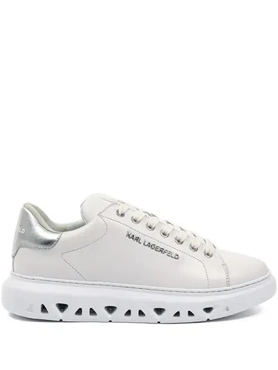 Karl Lagerfeld Metallic-heel Sneakers In White
