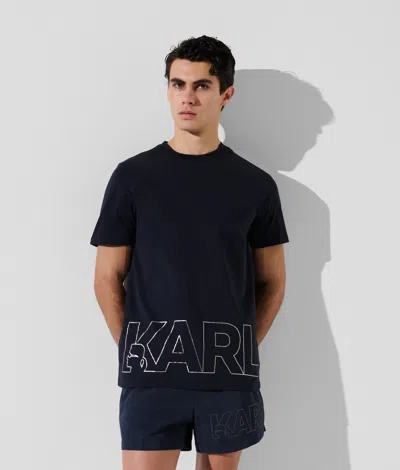 Karl Lagerfeld Metallic Karl Logo Beach T-shirt