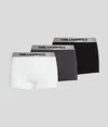 Karl Lagerfeld Metallic Karl Logo Trunks – 3-pack In Multi