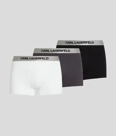 Karl Lagerfeld Metallic Karl Logo Trunks – 3-pack In Multi