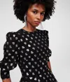 Karl Lagerfeld Metallic Kl Monogram Blouse In Black